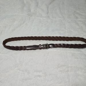 Vintage Women's Braided Leather Belt - Dark Brown Xl